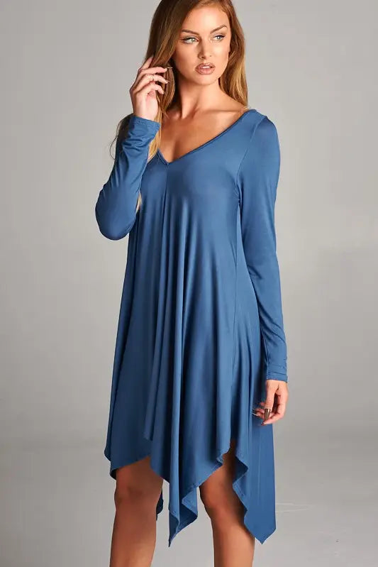 High-Low Drape Hem Tunic Dress