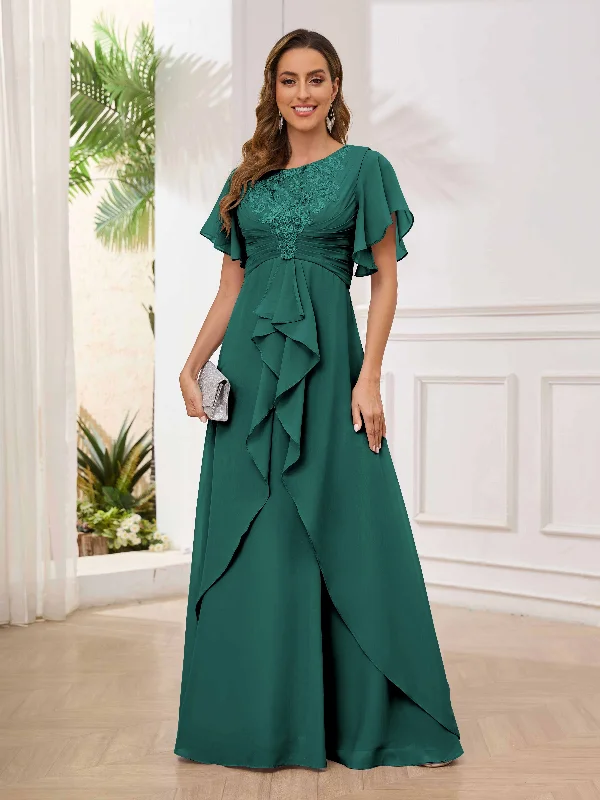 Louise Charming A-Line Appliques Long Chiffon Mother of the Bride & Groom Dresses