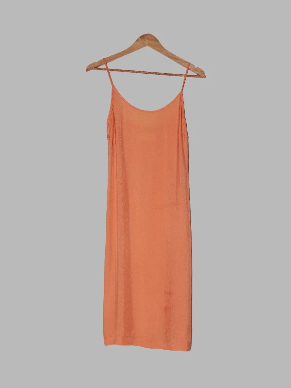 Maison Martin Margiela orange viscose slip dress - size 40 8