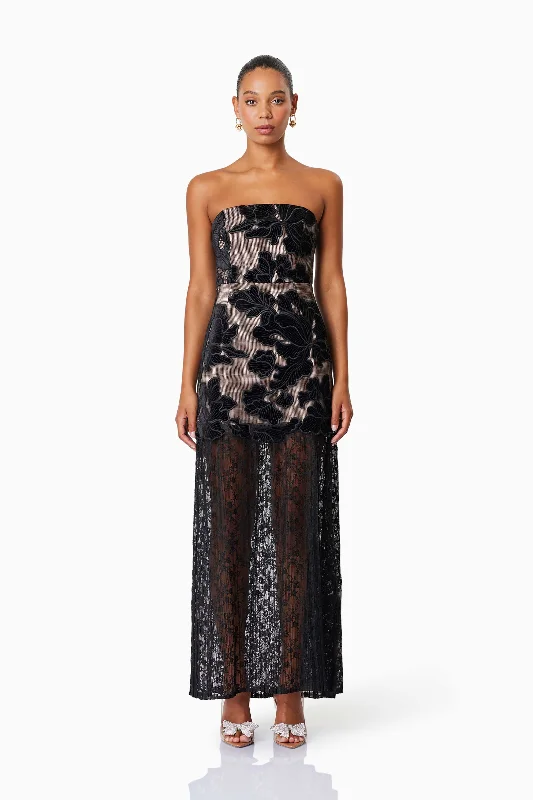 Zara Strapless Maxi to Mini Convertible Dress in Black