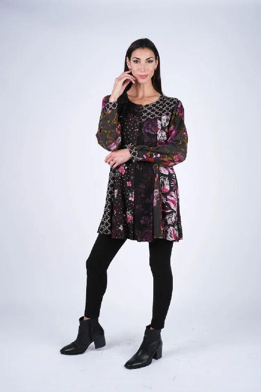 Floral Noir Swing Tunic Dress