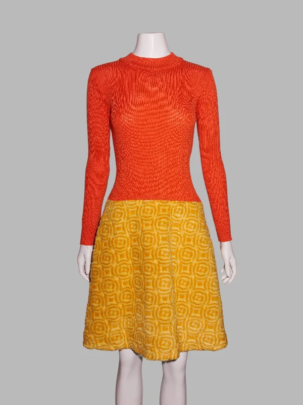 No Concept but Good Sense Yoichi Nagasawa 1990s orange yellow multi fabric dress