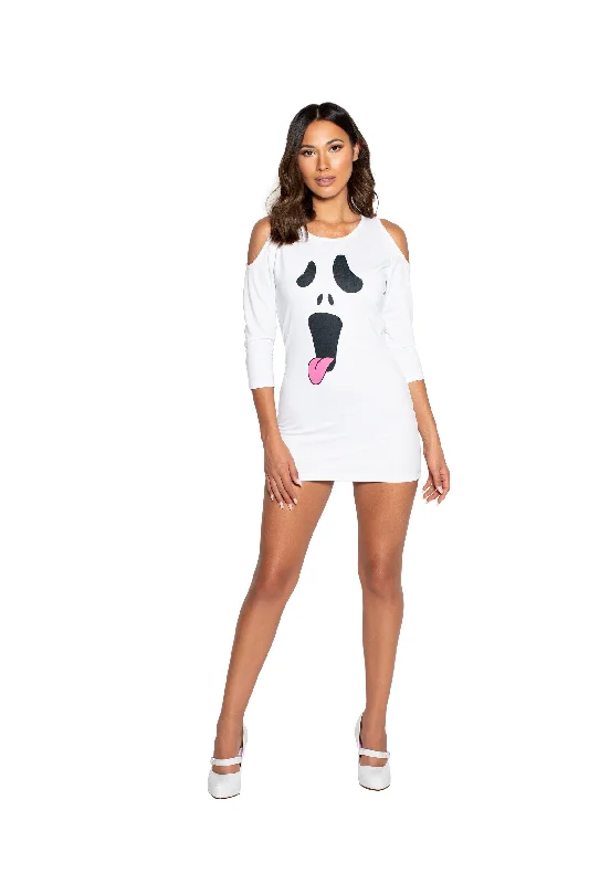 1 Piece Silly Ghost Screen Print Dress Costume