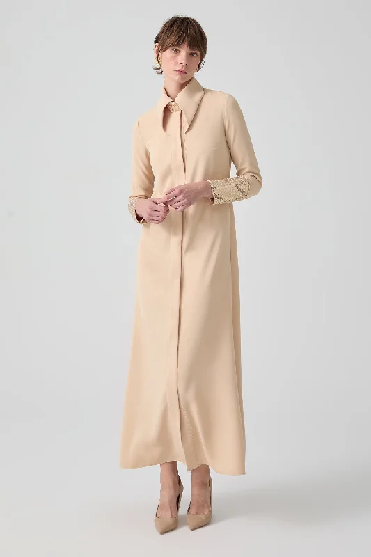SEQIN DETAILED CREPE DRESS