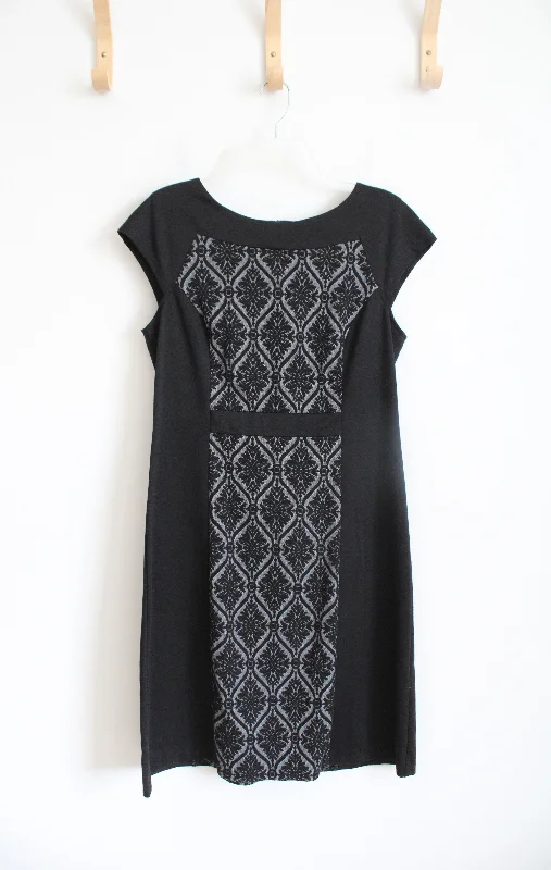 Connected Apparel Black Cap Sleeved Dress | 10