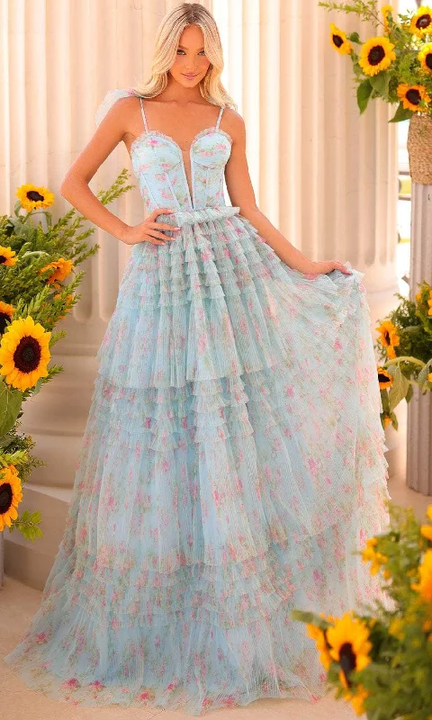 Clarisse 811185 - A-Line Floral Printed Prom Dress