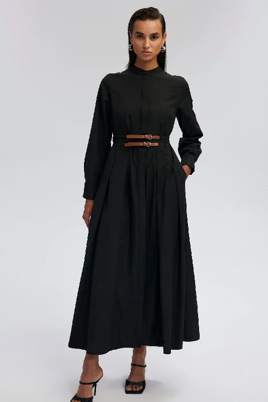 LEATHER BELT DRESS