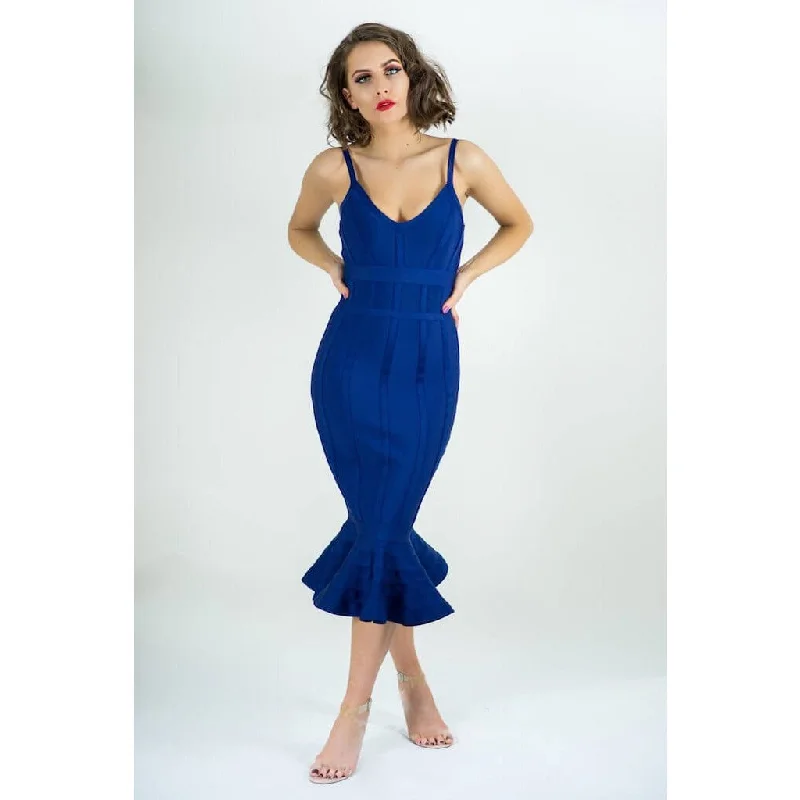 ADREIA  Blue Bandage Bodycon Mermaid Dress