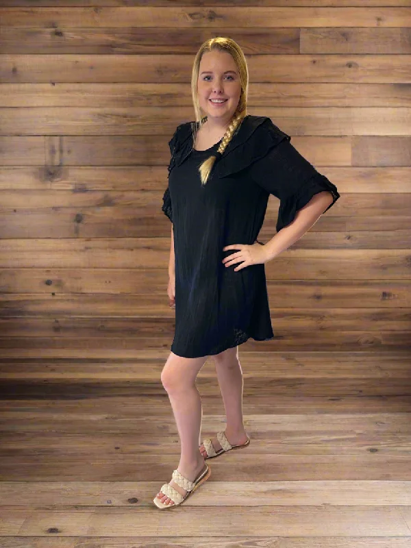 Ruffle Sleeve V-Neck Umgee Dress B2021