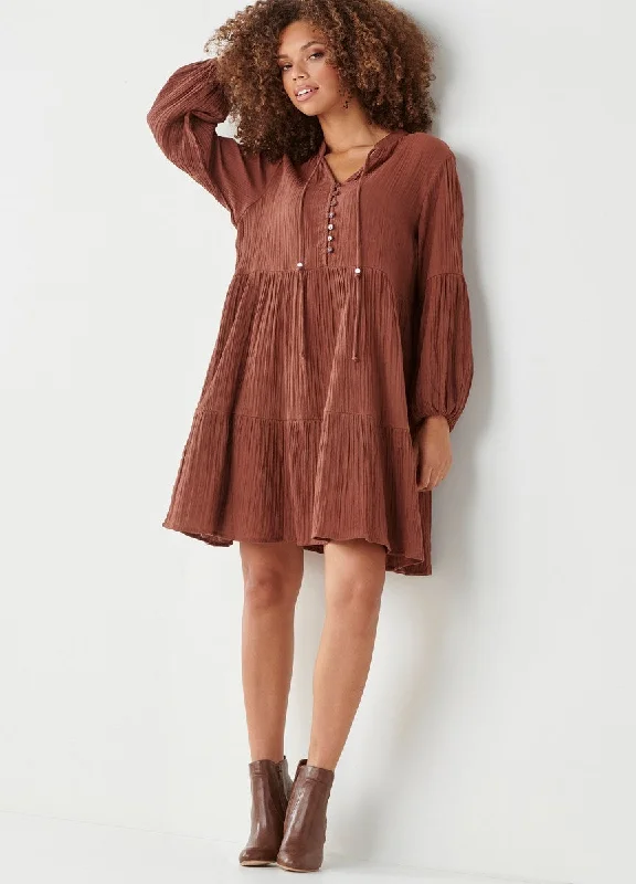 Boho Babydoll Peasant Dress