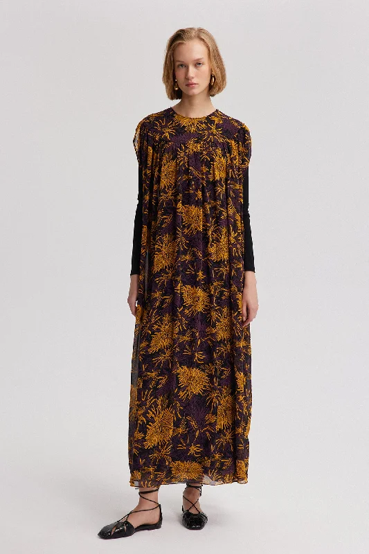 PATTERNED CHIFFON DRESS