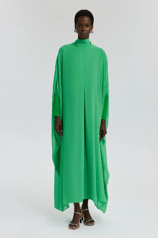 BAT SLEEVE CHIFFON DRESS
