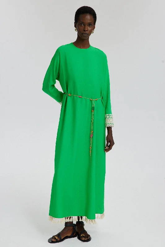 LACEWORK SLEEVE DETAILED DRESS