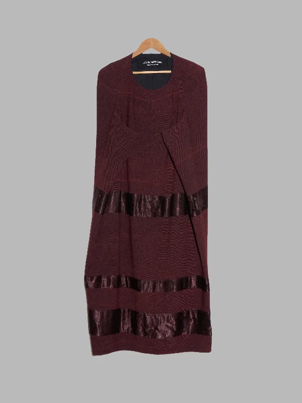 Junya Watanabe Comme des Garcons AW1996 brown wool satin panel cocoon dress