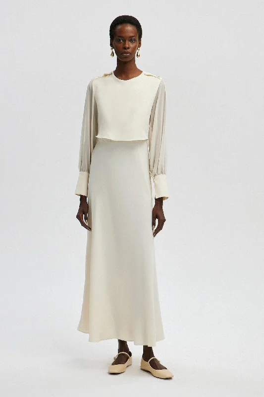 CHIFFON SLEEVE DETAILED DRESS