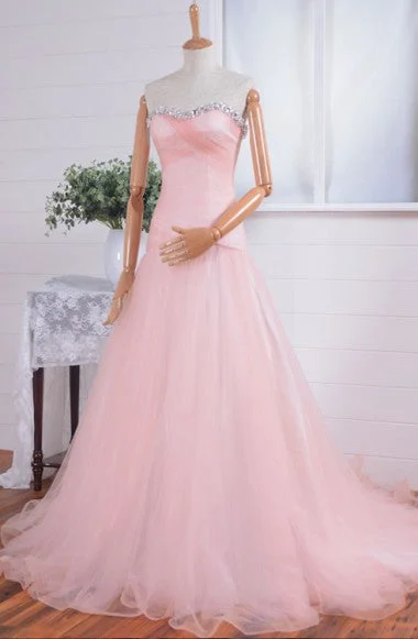 New Arrival Sweetheart Crystal Prom Dress A-Line Tulle Beading Formal Occasion Dresses New Arrival Sweetheart Crystal Prom Dress A-Line Tulle Beading Formal Occasion Dresses