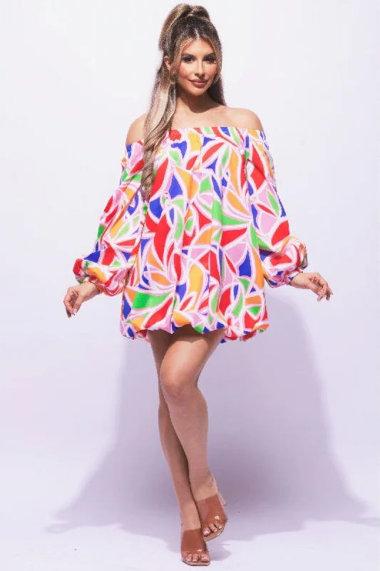 Mia's Off Shoulder Bubble Dress