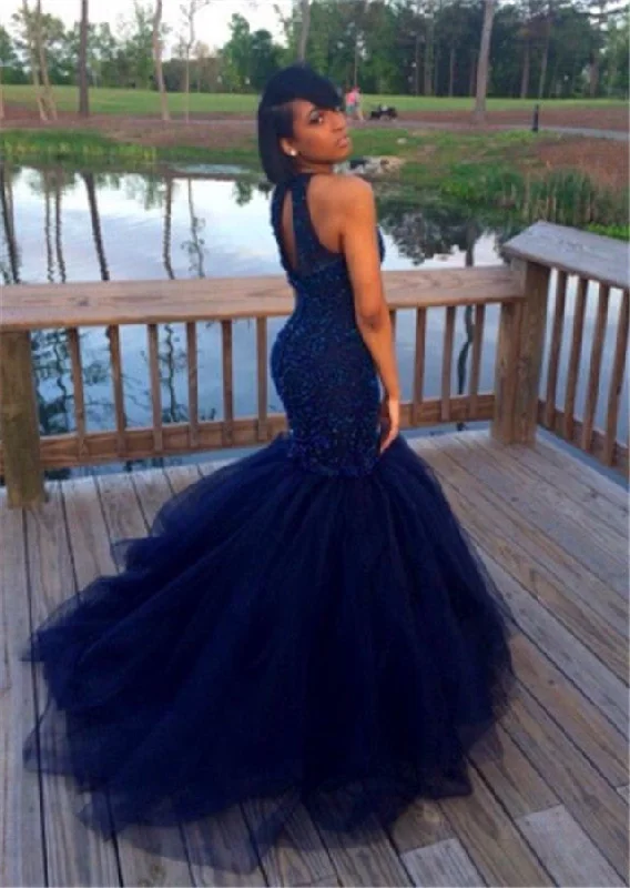 Sexy Mermaid Tulle Long Evening Dress Lace Sweep Train Latest Plus Size Special Occasion Dresses Sexy Mermaid Tulle Long Evening Dress Lace Sweep Train Latest Plus Size Special Occasion Dresses