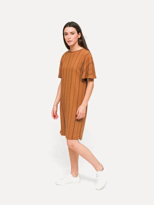 Byron Printed Dress - Brown Sugar Black