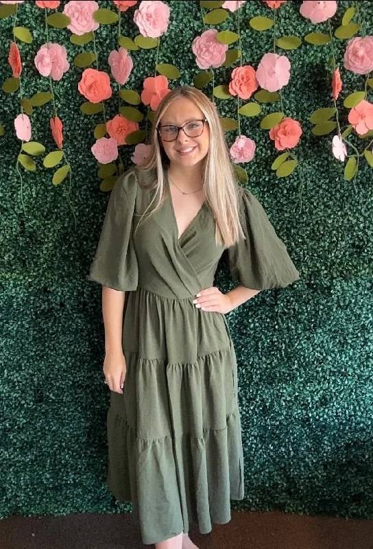 See Things Differently Dress- Olive