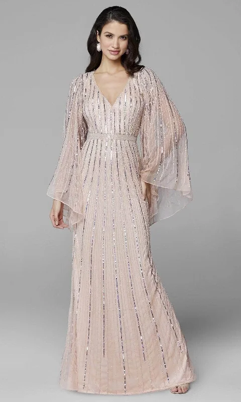 Primavera Couture 3672 - V-Neck Sequin-Ornate Evening Dress