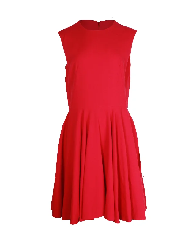 Alexander McQueen Mini Dress In Red Acetate Elegant Velvet Mini Dress