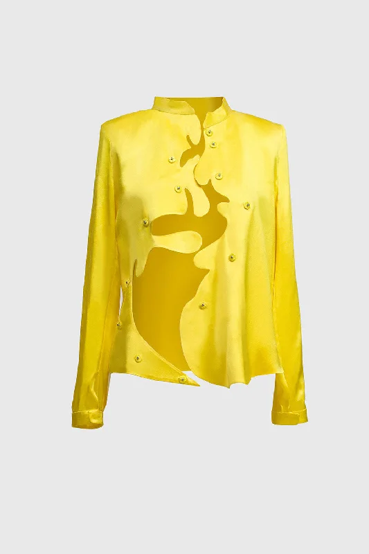 Ant Shirt - Lemon Yellow Comfortable Loose Short Sleeve