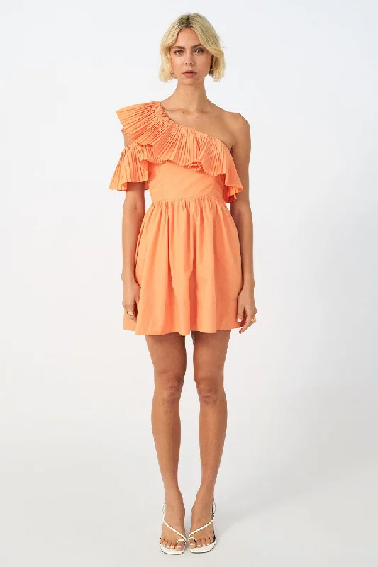 Sovere - Bliss Mini Dress in Soft Orange Casual Mini Dress with Pockets