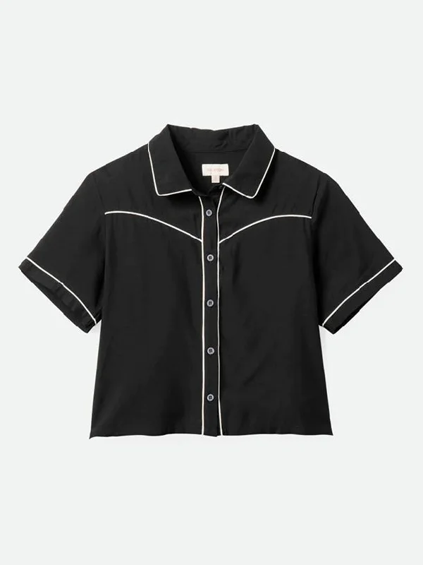 Hyde Satin S/S Woven Shirt Trendy Print Short Sleeve