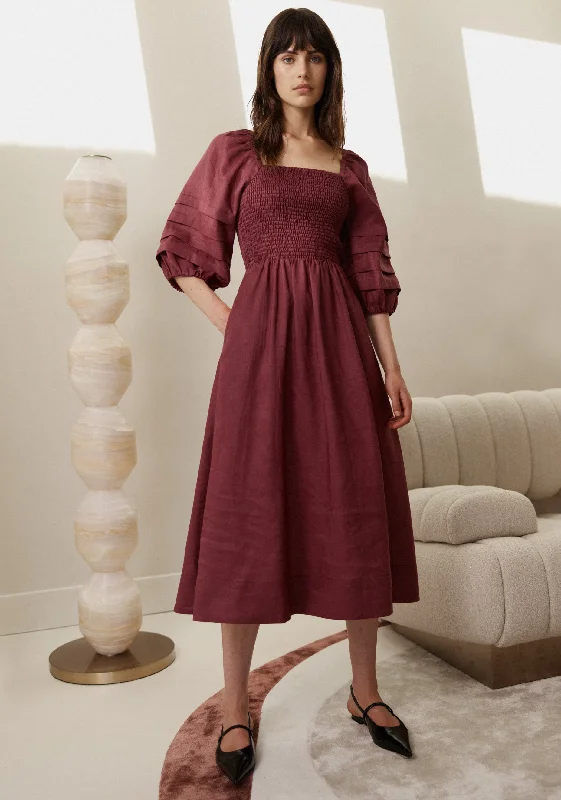 Matilda Midi Dress_Port Trendy Ruffled Sleeve Midi Dress