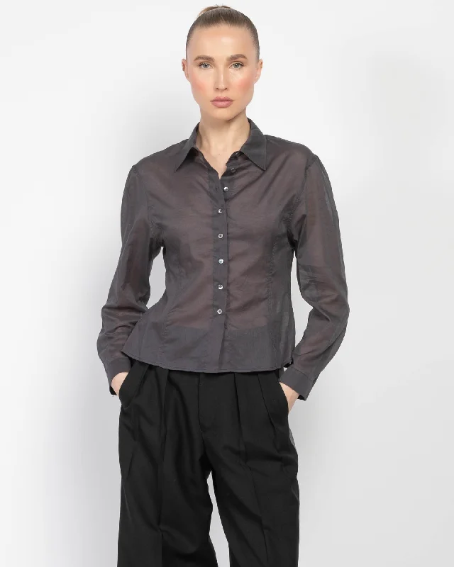 Sheer Standard Shirt Cozy Linen Short Shirt