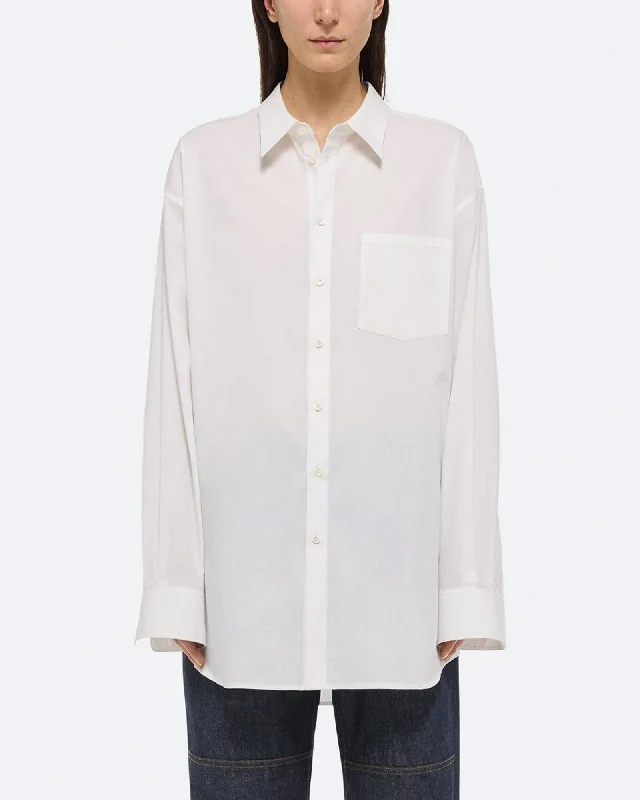 Oversized Shirt Elegant Lace-Trimmed Short Shirt