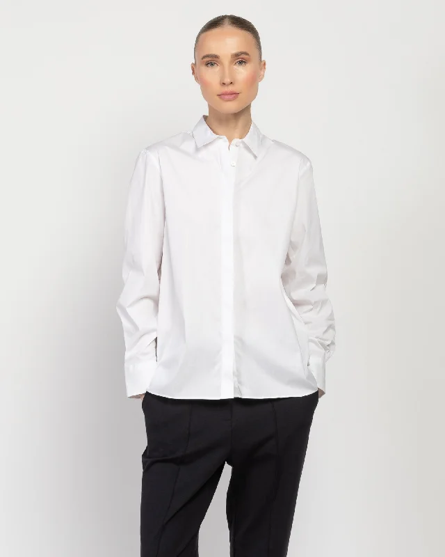 Long Sleeve Relaxed Cotton Shirt Relaxed Fit Short Sleeve Top