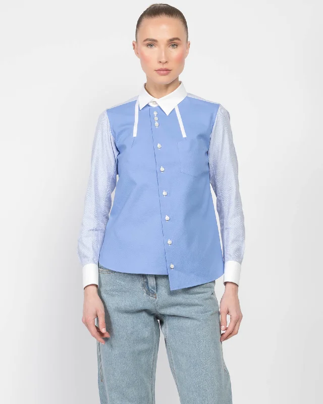 Asymmetric Shirt Fashionable Short Sleeve Shirt