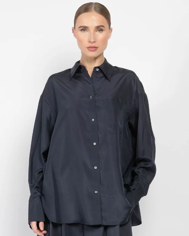 Big Joe Shirt Elegant Draped Short Shirt