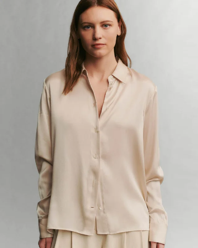 Slim Shirt Relaxed Fit Short Blouse