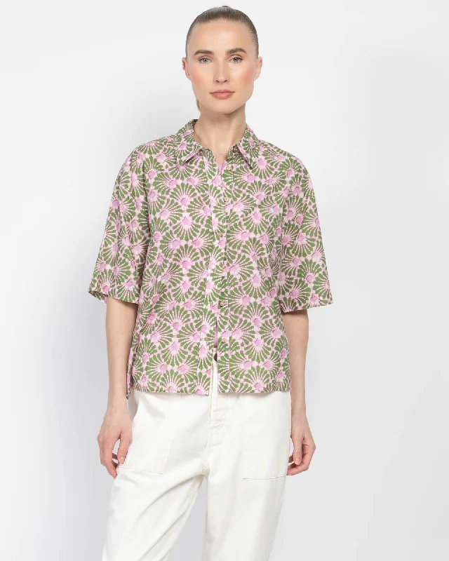 Gracie Shirt Casual Slouchy Short Sleeve