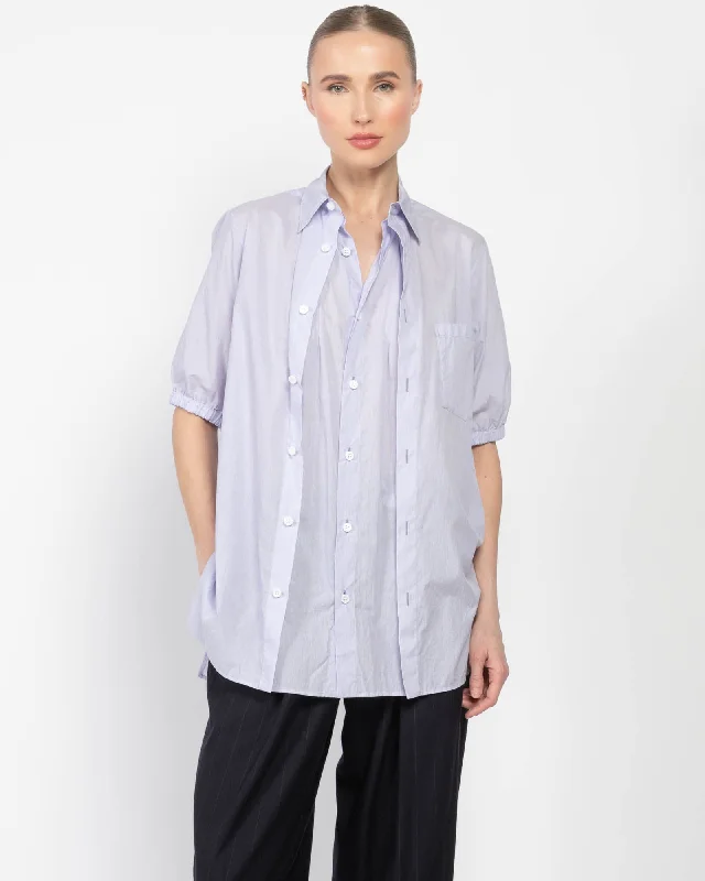 Ko-Front Tucked B Shirt Elegant Button-Down Short Shirt