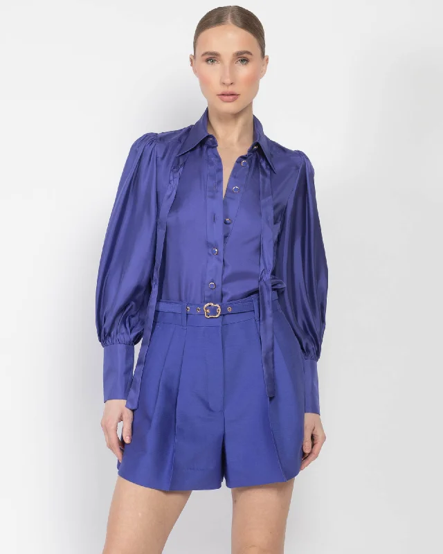 Blouson Shirt Relaxed Fit Short Blouse