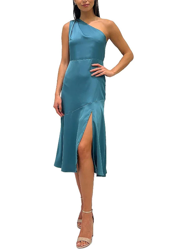 Womens Slit Hem Calf Midi Dress Trendy A-Line Midi Dress