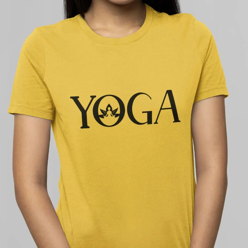 Yoga Round Neck Half Sleeve Classic T-Shirt Fleece Nylon Spandex