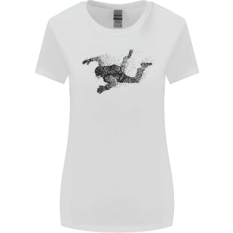 Abstract Parachutist Freefall Skydiving Womens Wider Cut T-Shirt Machine Wash Dry Clean Hand Wash Abstract Parachutist Freefall Skydiving Womens Wider Cut T-Shirt Machine Wash Dry Clean Hand Wash