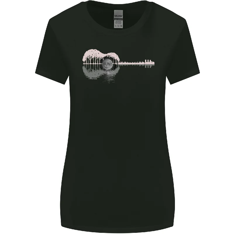 Acoustic Guitar Reflection Womens Wider Cut T-Shirt Chenille Fabric Brocade Fabric Lace Fabric Acoustic Guitar Reflection Womens Wider Cut T-Shirt Chenille Fabric Brocade Fabric Lace Fabric
