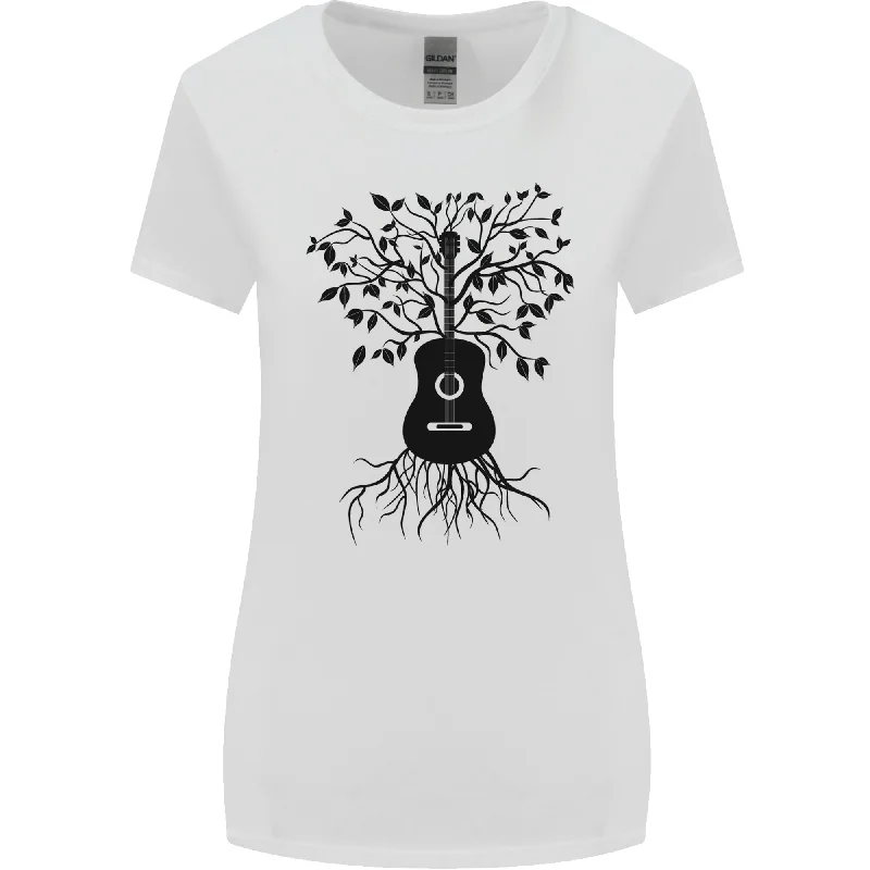 Acoustic Guitar Tree Roots Guitarist Music Womens Wider Cut T-Shirt Fitted T-Shirt Seamless Stretchy Acoustic Guitar Tree Roots Guitarist Music Womens Wider Cut T-Shirt Fitted T-Shirt Seamless Stretchy