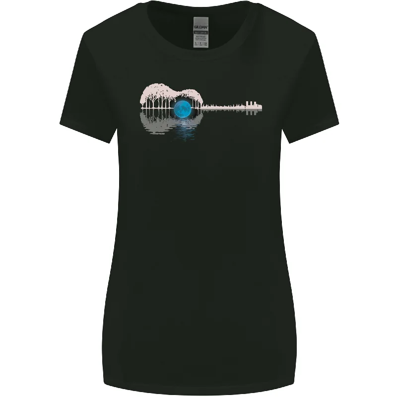 Acoustic Guitar Water Reflection Music Moon Womens Wider Cut T-Shirt Anti-Pilling Machine Wash Handmade Acoustic Guitar Water Reflection Music Moon Womens Wider Cut T-Shirt Anti-Pilling Machine Wash Handmade