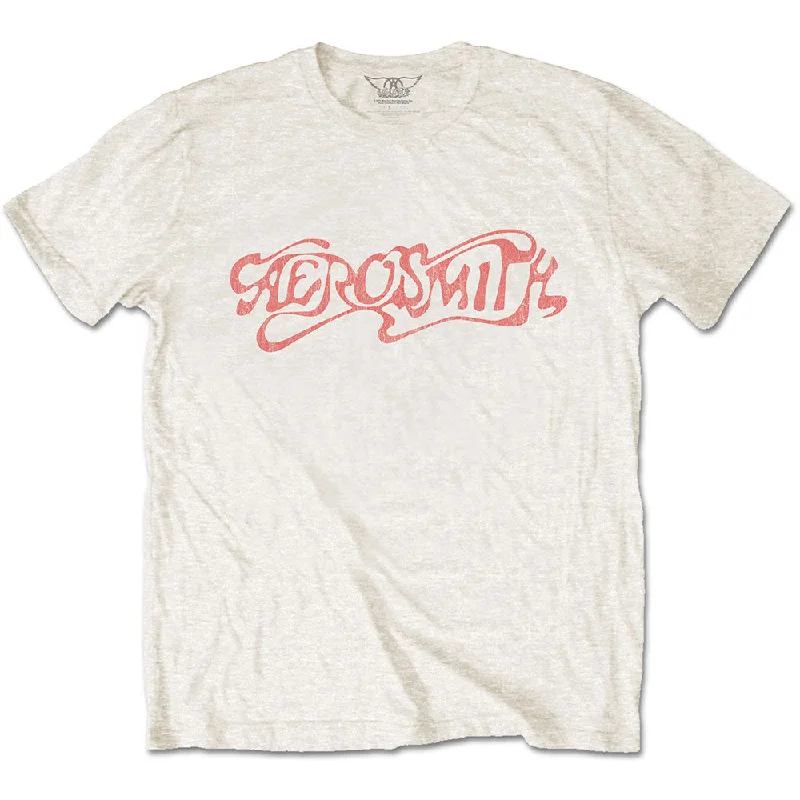 Aerosmith | Official Band T-Shirt | Classic Logo Rayon Velvet Corduroy