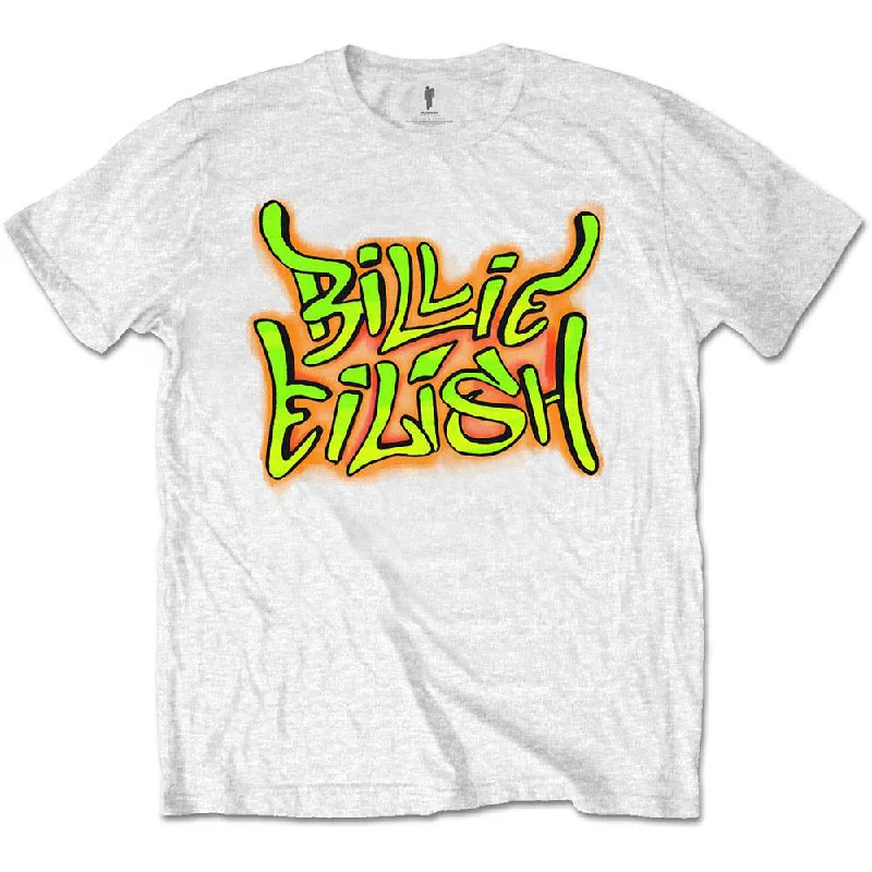 Billie Eilish Kids T-Shirt: Graffiti Welt Pockets Slit Pockets Flap Pockets