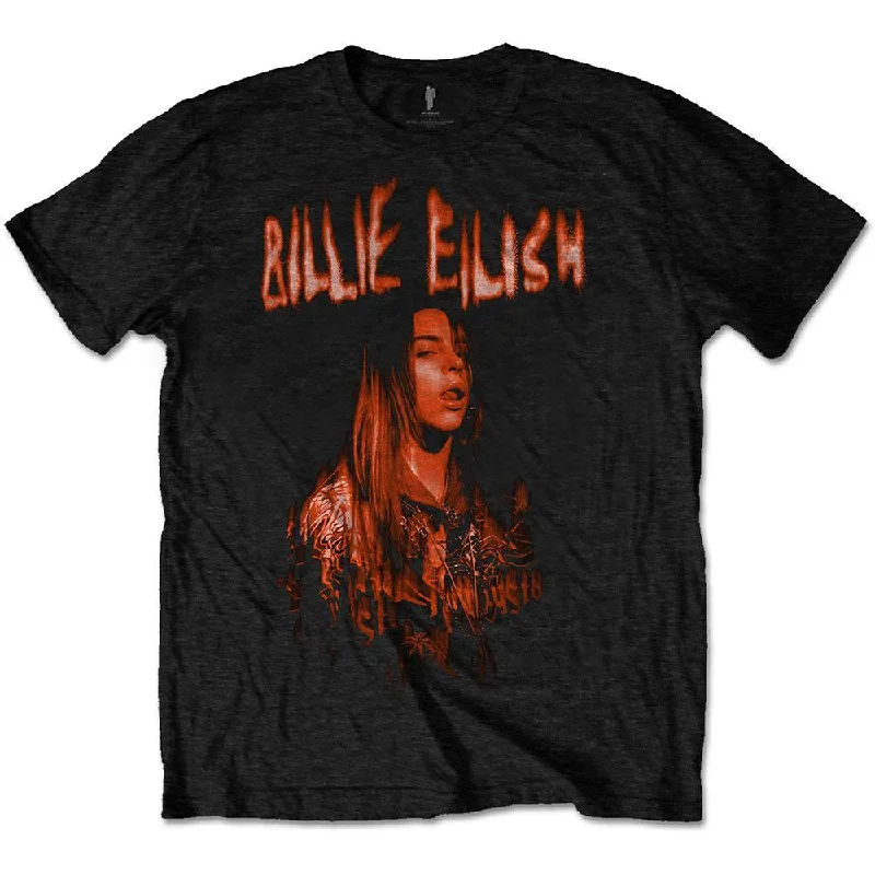 Billie Eilish T-Shirt: Spooky Logo Wool Fabric Cashmere Fabric Tweed Fabric