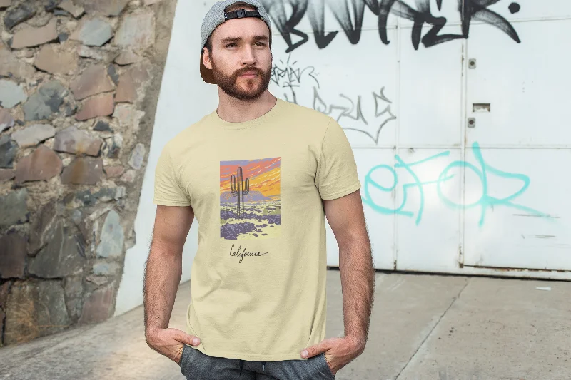 California Desert Landscape - 2   T-Shirt | Unisex Jersey Short Sleeve Tee Anti-Pilling Machine Wash Handmade