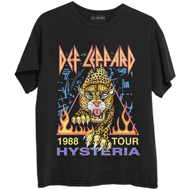 Def Leppard | Official Band T-Shirt | Hysteria '88 (Back Print) Welt Pockets Slit Pockets